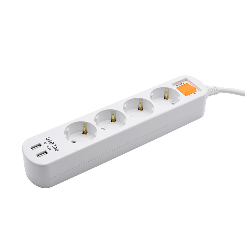 Económico 4 puntos de venta de la UE SOCKE EUSA CON 2 PROTROS USB Y 1 SCUERPO DE PROTECCIÓN DE SUPERIZACIÓN