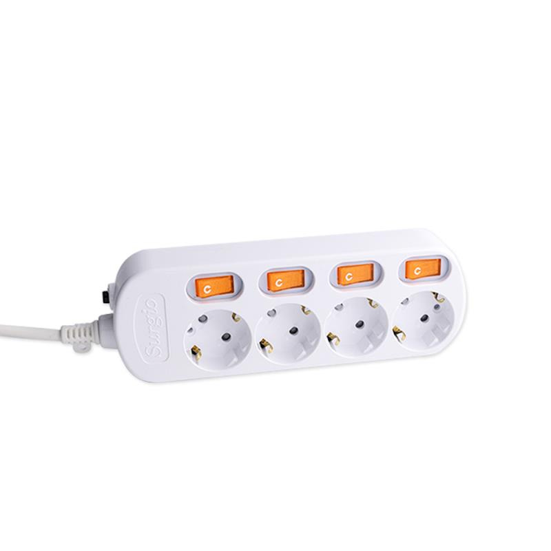 220V-250V 4 Trascos estándar de la UE con interruptor independiente